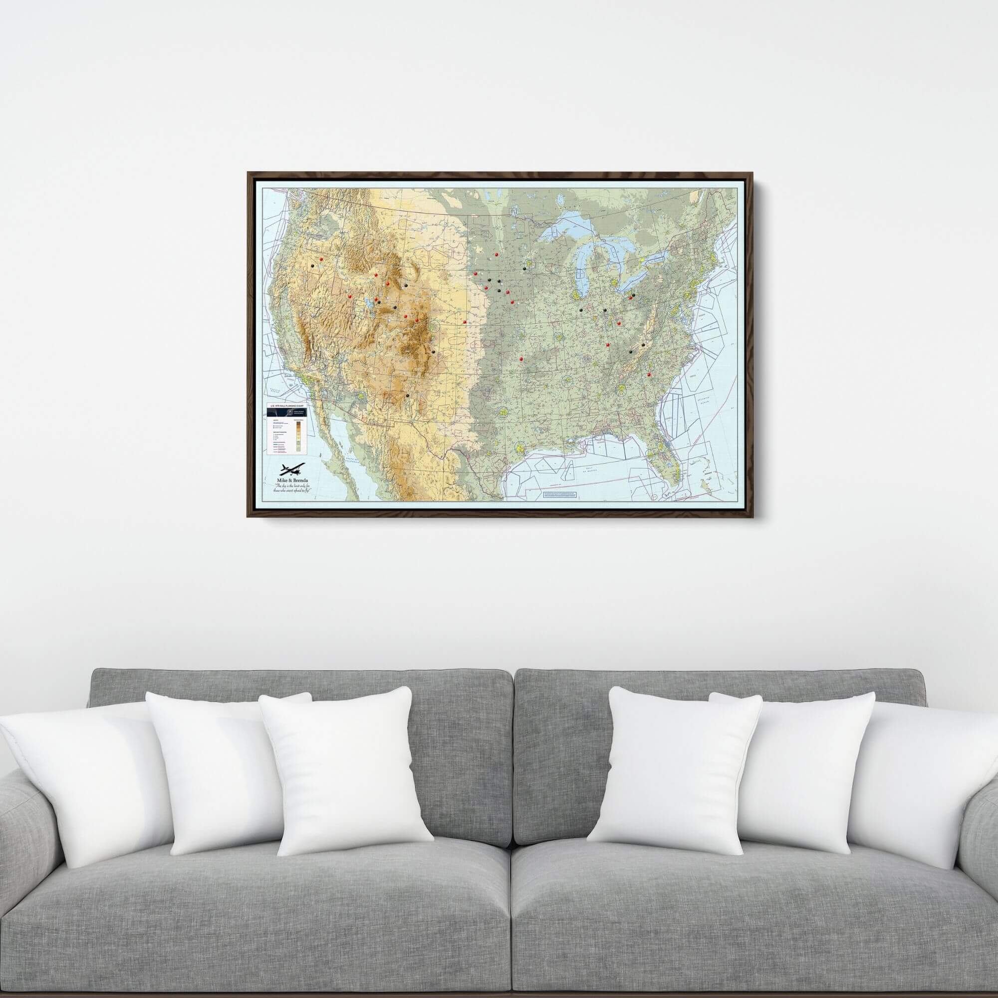 Canvas - Pilot's VFR USA Travel Pin Map