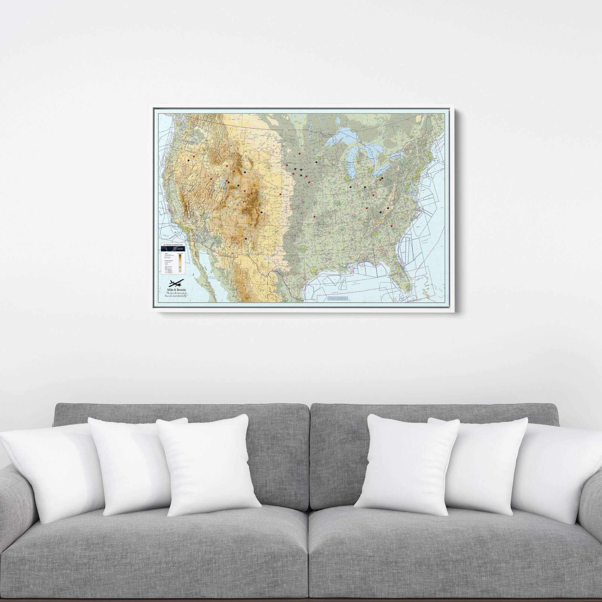 Canvas - Pilot's VFR USA Travel Pin Map