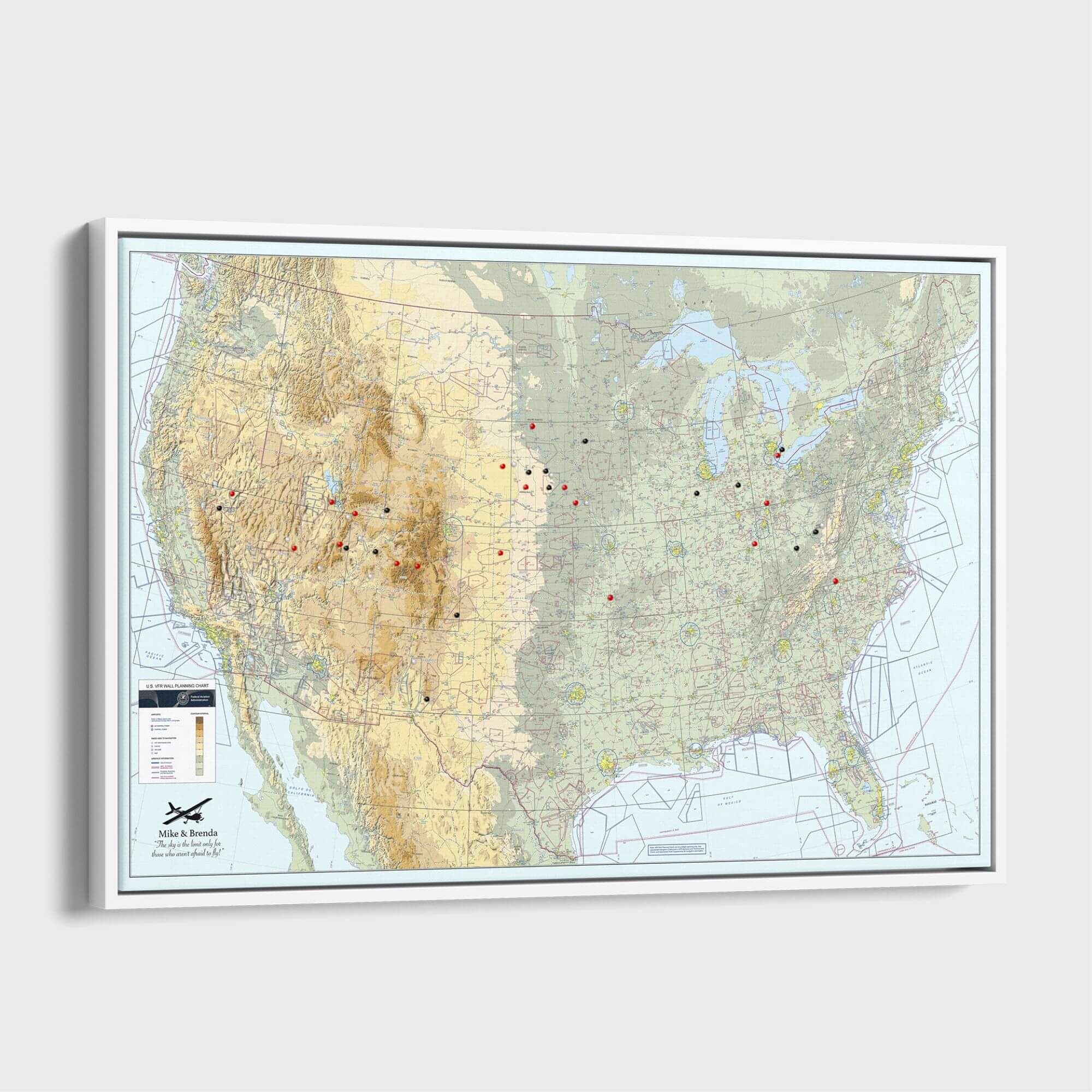 Canvas - Pilot's VFR USA Travel Pin Map