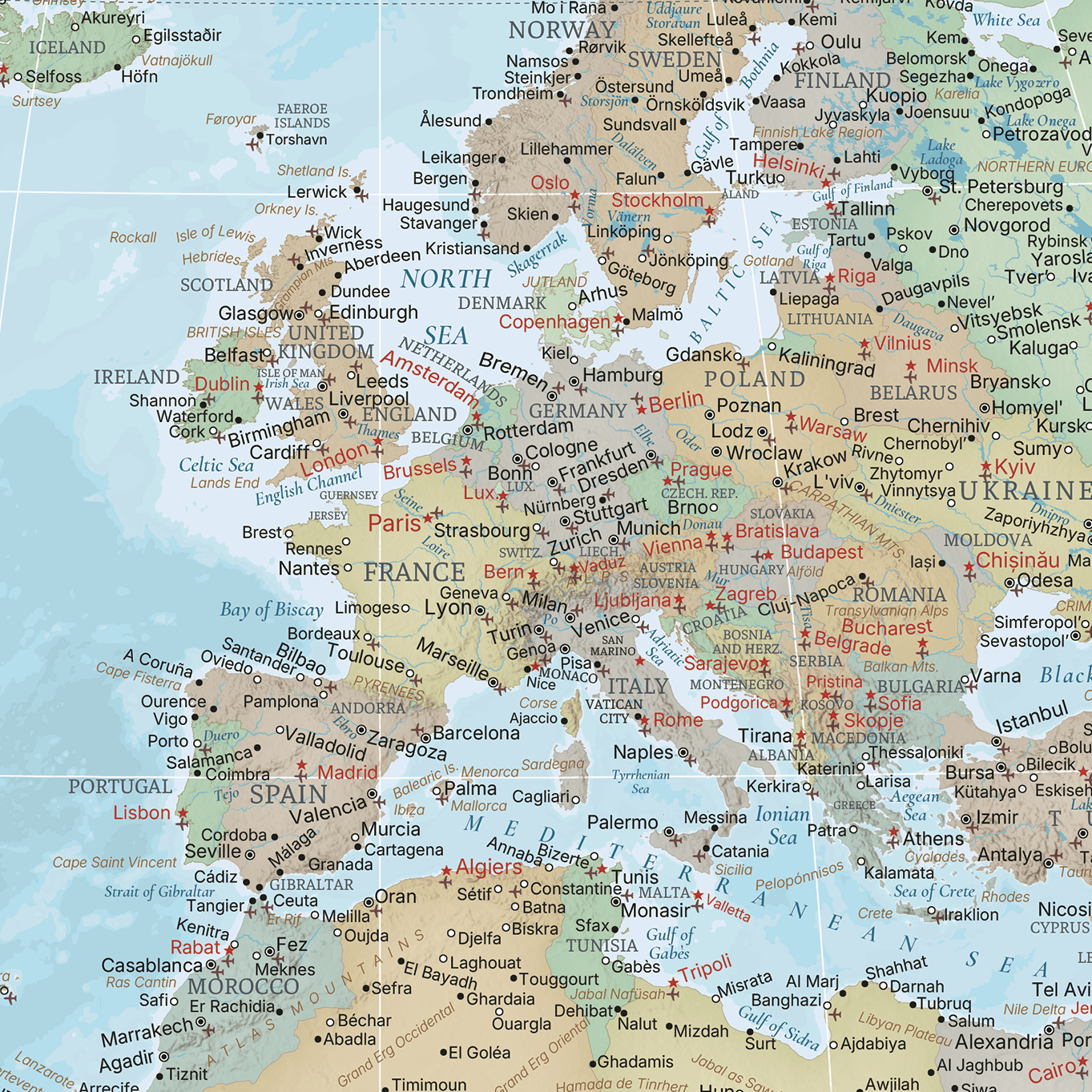 Canvas - Signature World Travel Map with pins