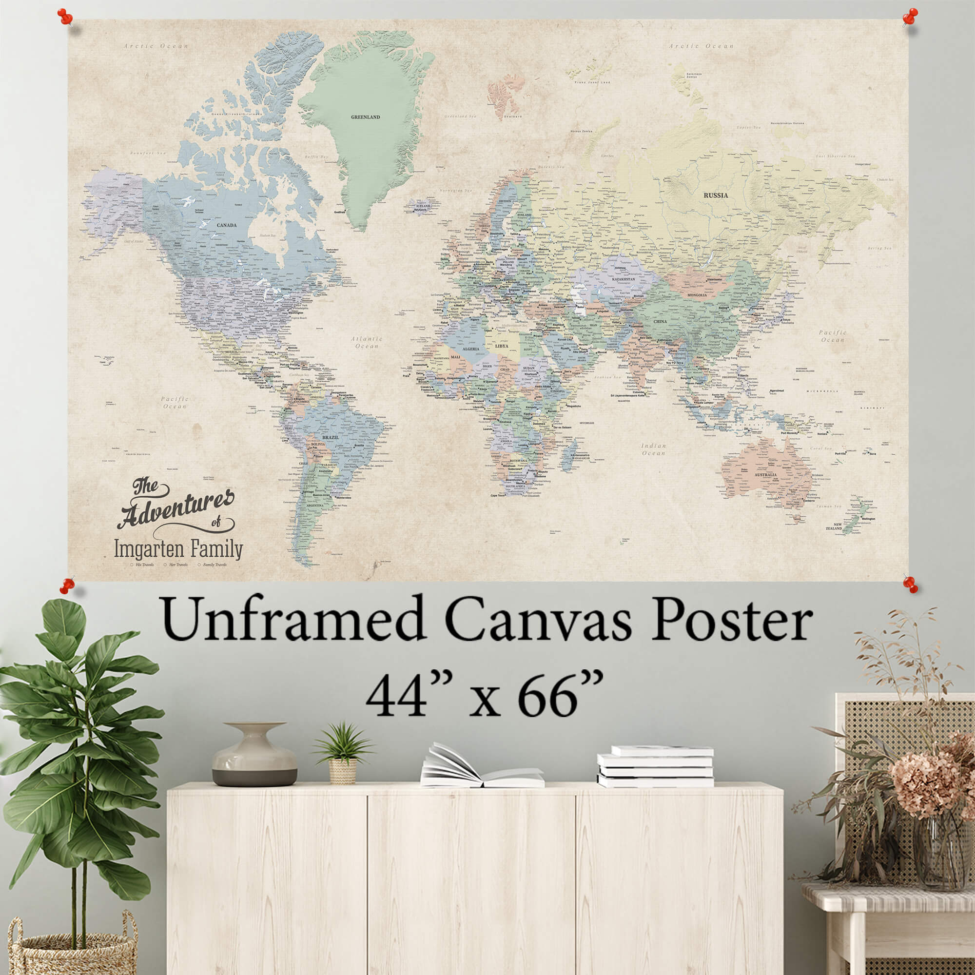 Sandy Dreams World Map Poster - 44x66"
