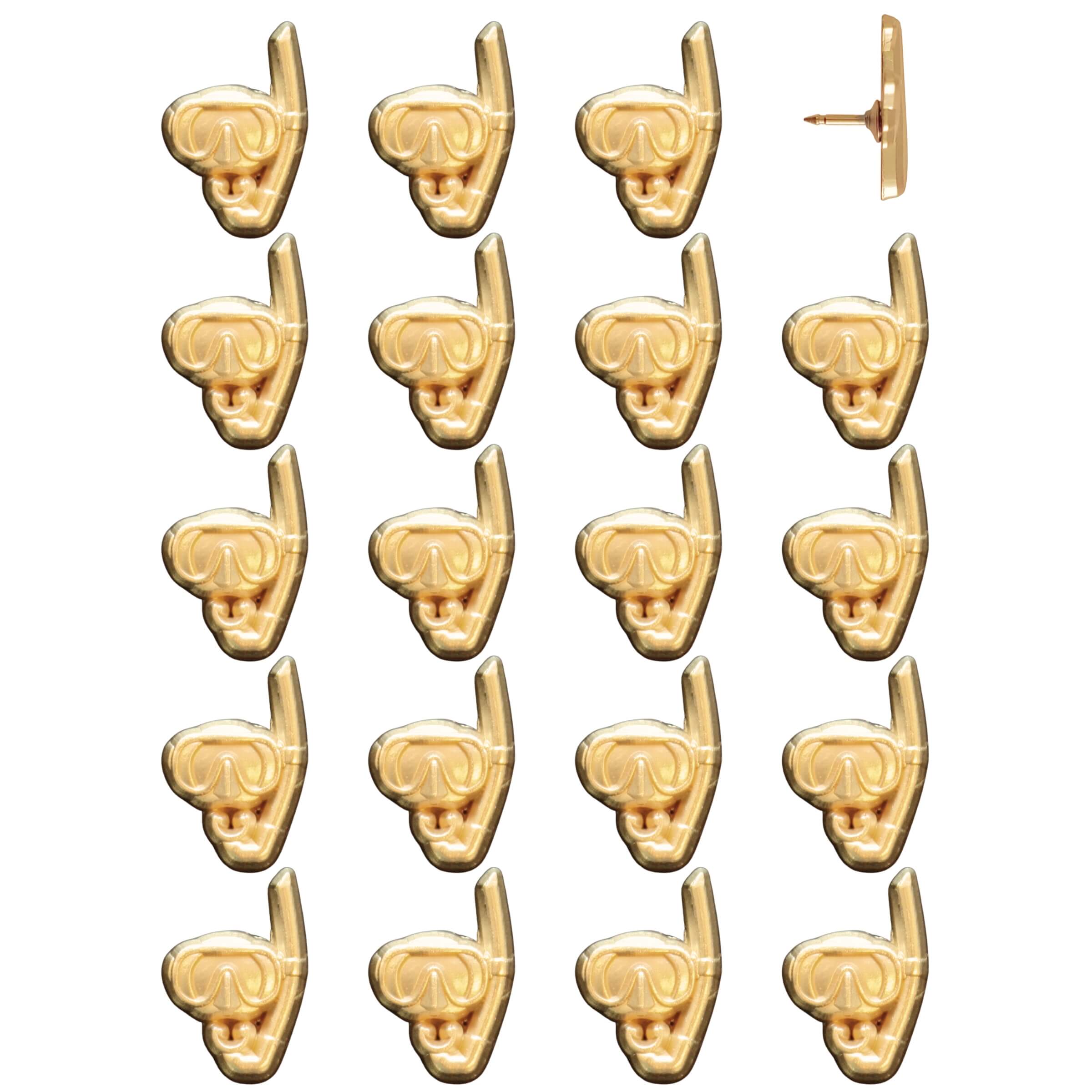Snorkel Mask Push Pins Gold Pack of 20