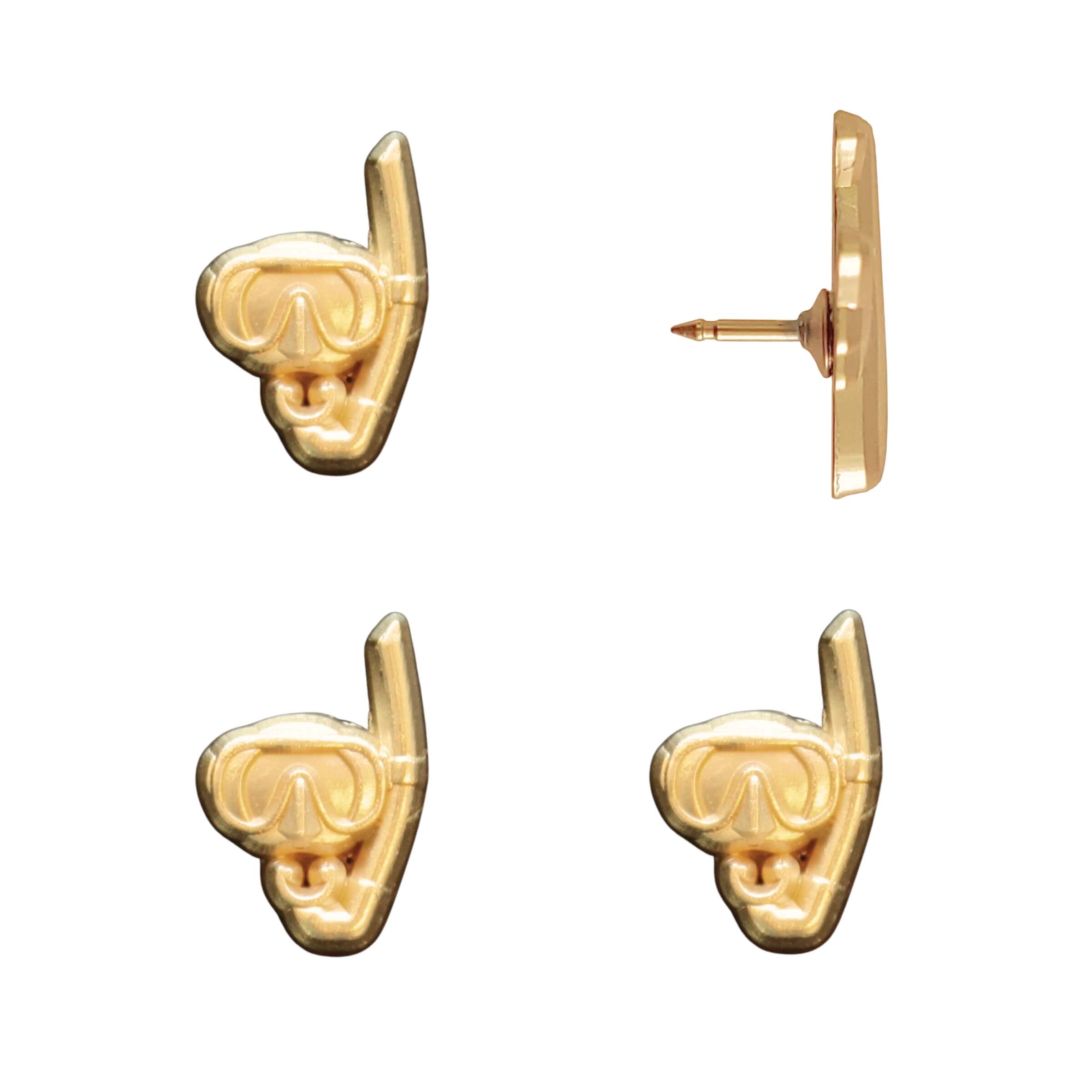 Snorkel Mask Push Pins Gold Pack of 4