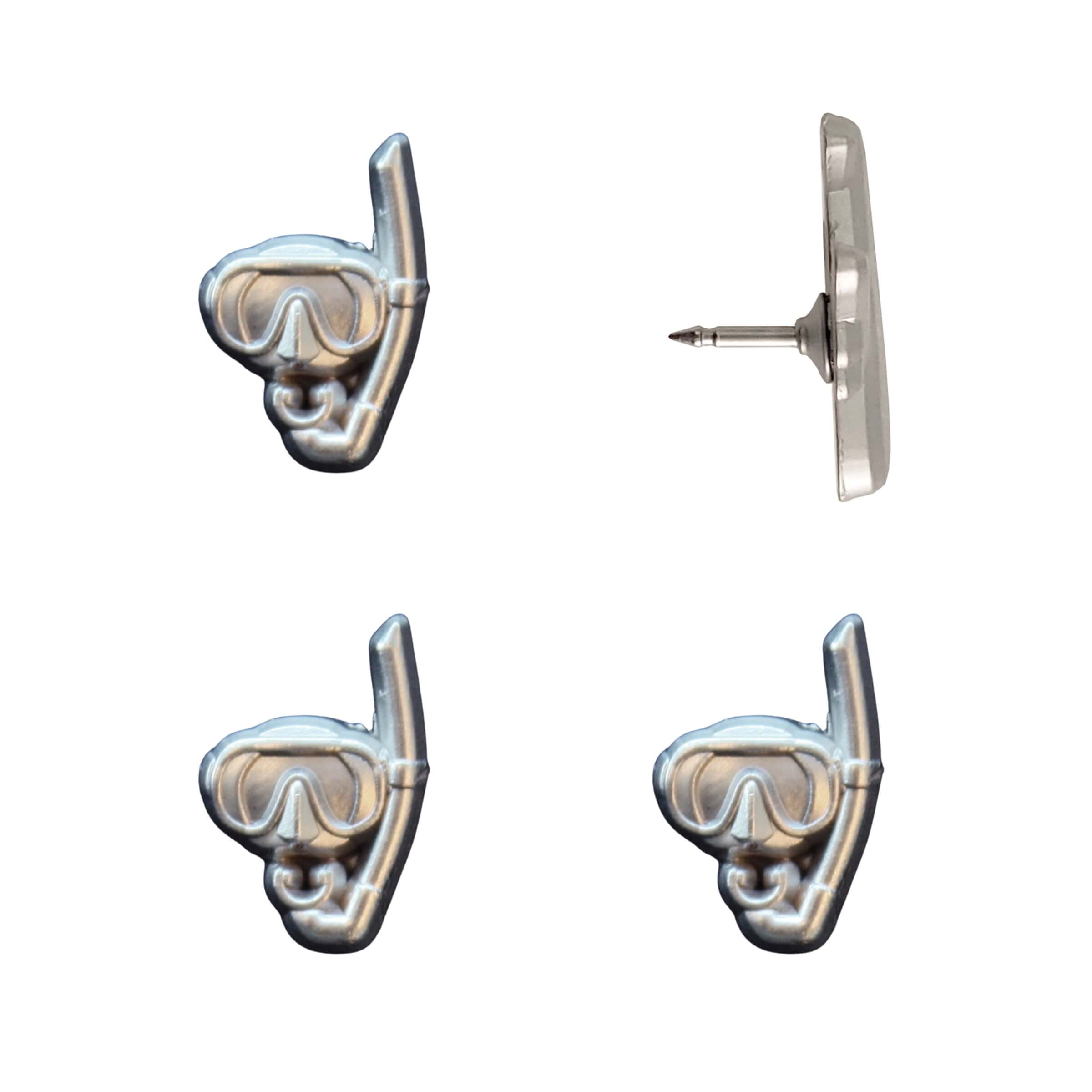 Snorkel Mask Push Pins Silver Pack of 4