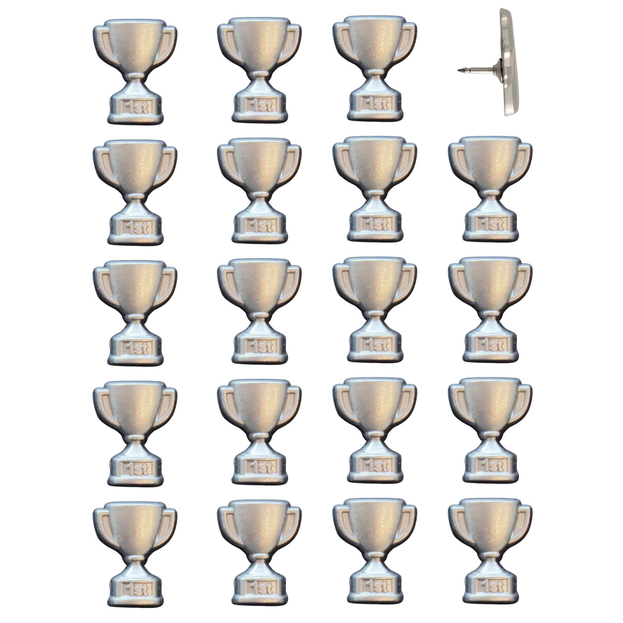 Trophy Push Pins Silver Pack of 20