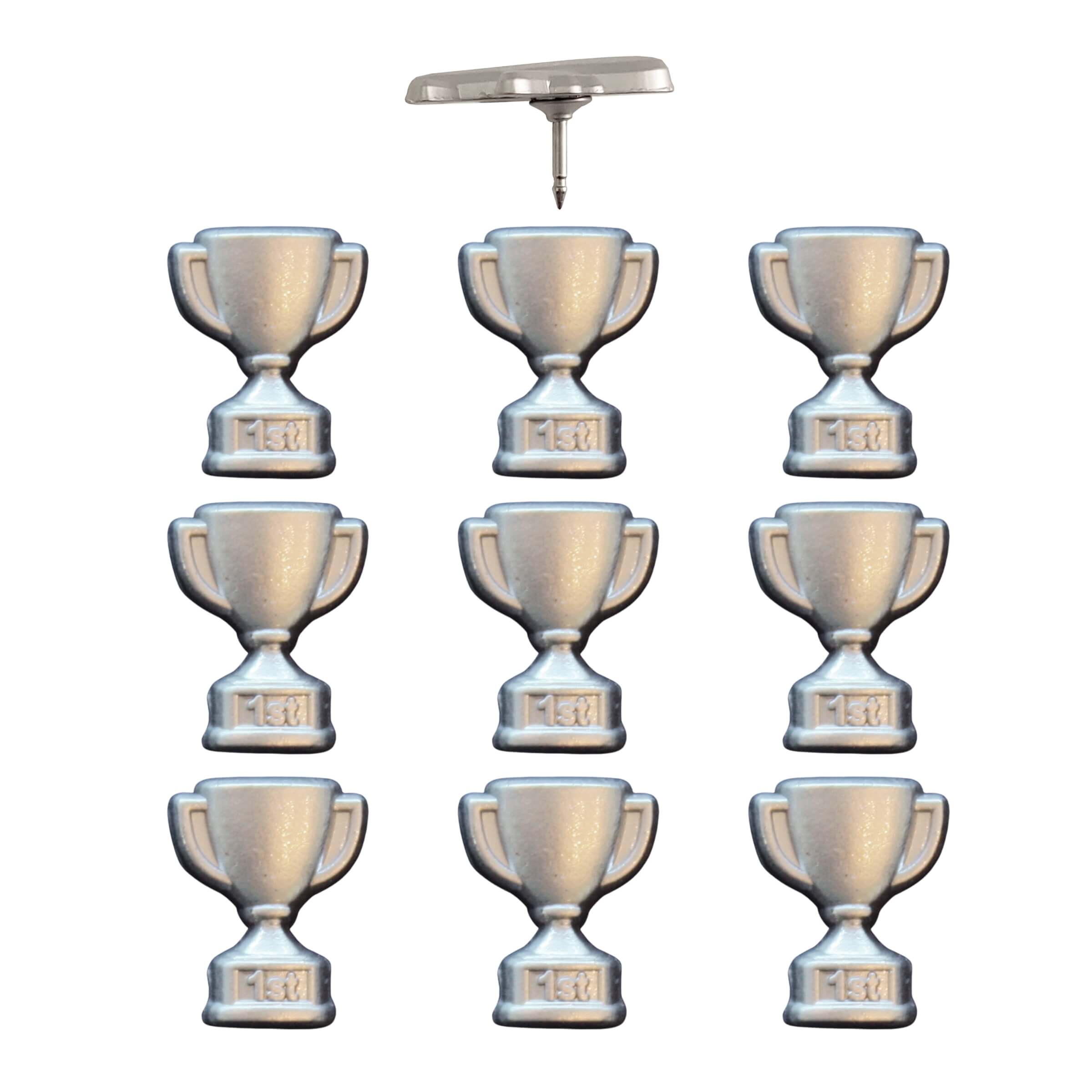 Trophy Push Pins Silver Pack of 10