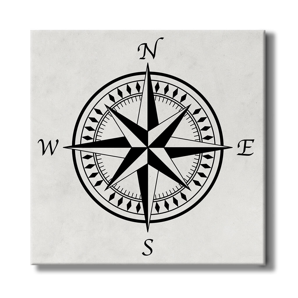 Compass Rose with Light Background - Travel Home Decor