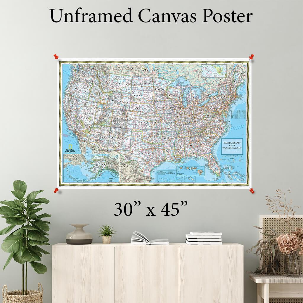 Classic USA Canvas Poster 30 x 45