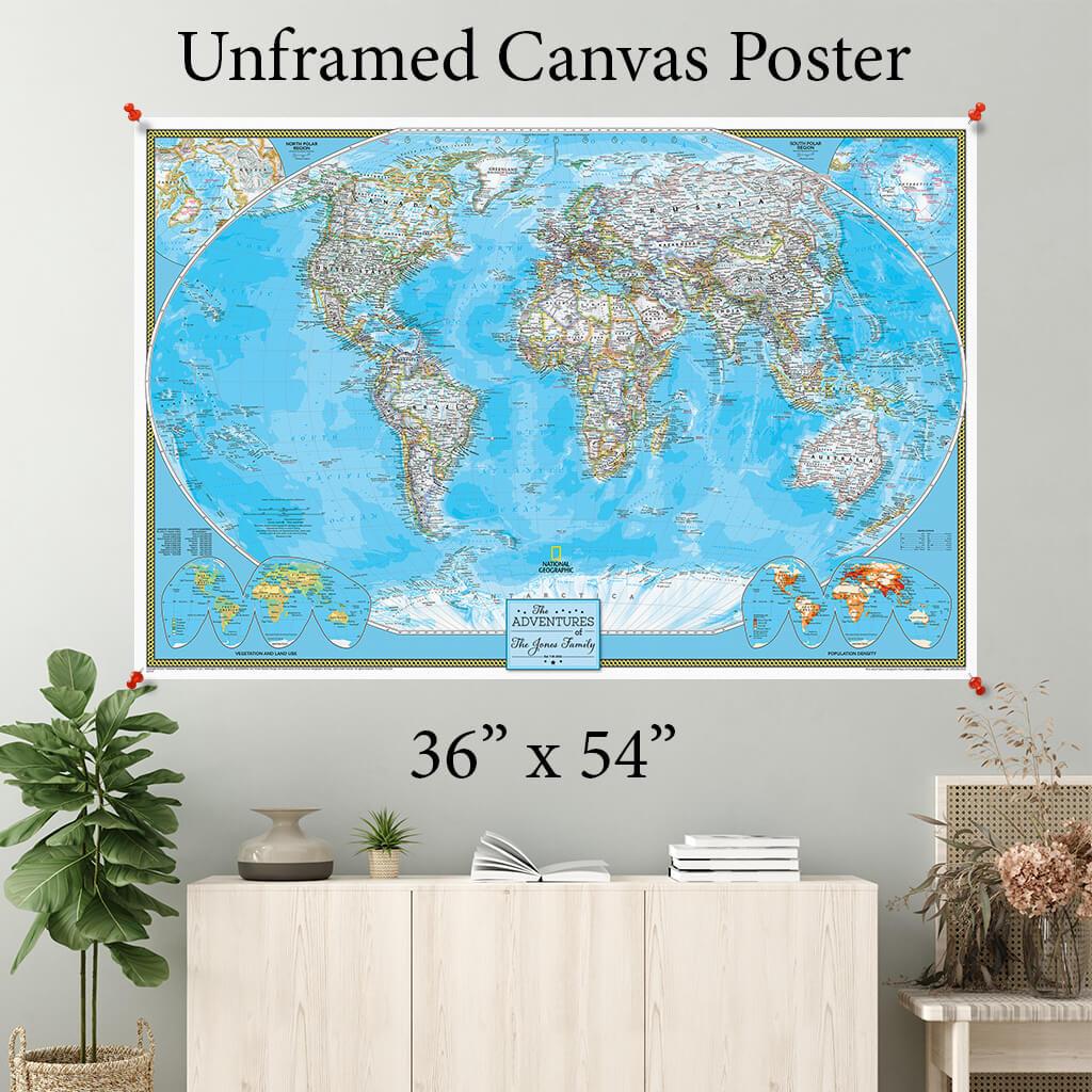 Classic World Canvas Poster 36 x 54
