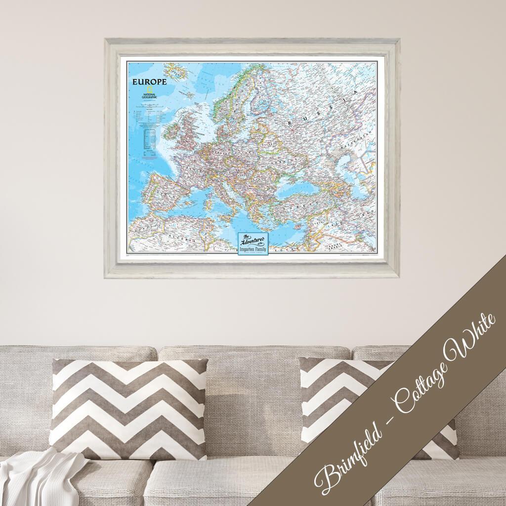 Canvas - Classic Europe Travel Map with Pins
