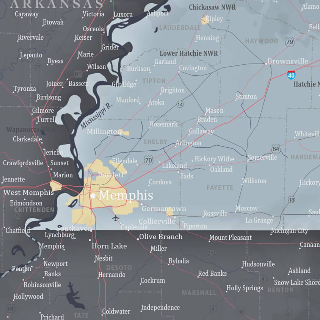 Closeup of Western Tennessee