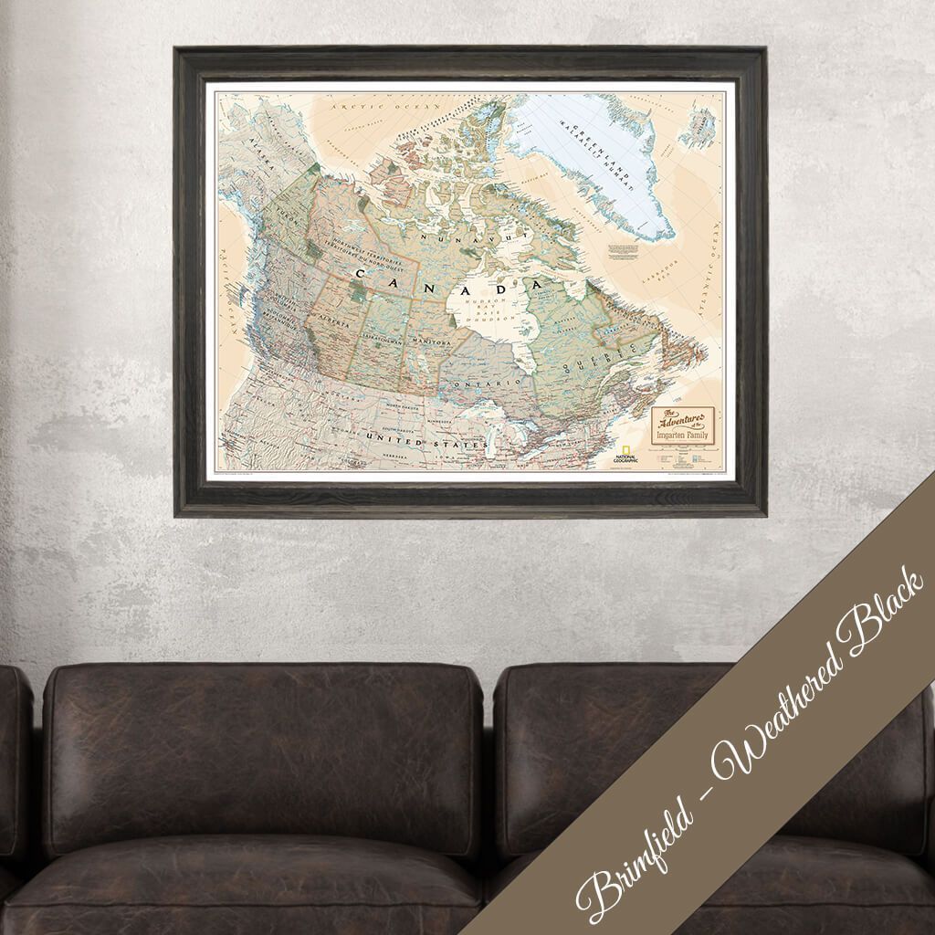 Canvas - Executive Canada Travel Map with Pins