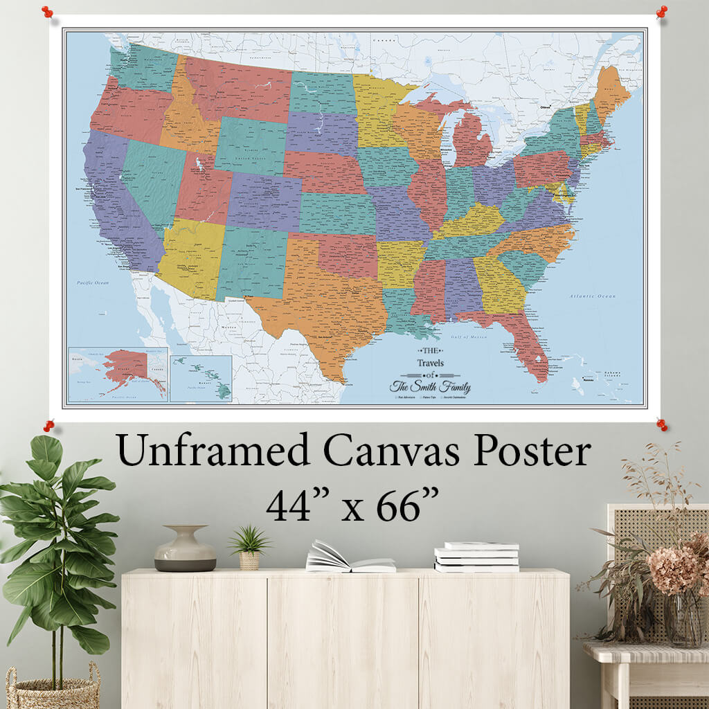 Blue Oceans USA Canvas Poster 44 x 66