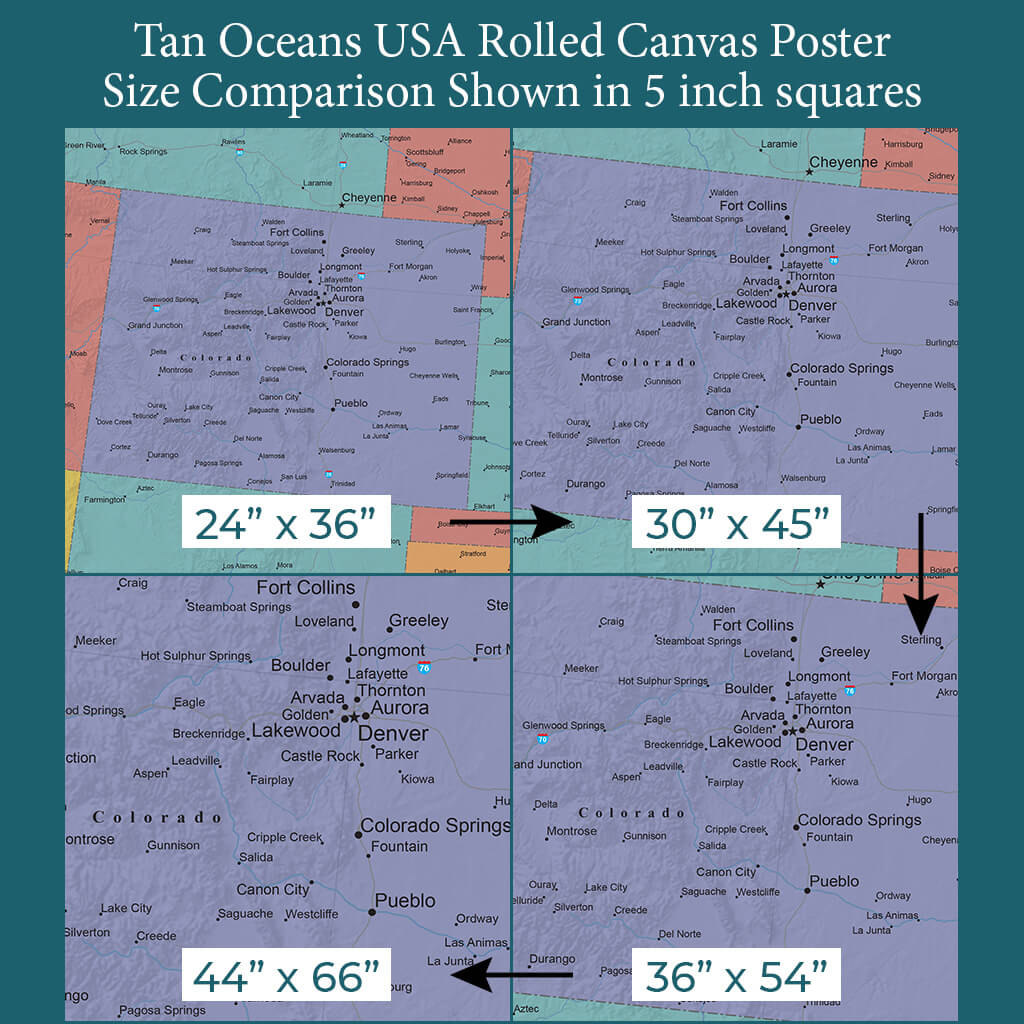 Font Size Comparison on 4 Poster Sizes