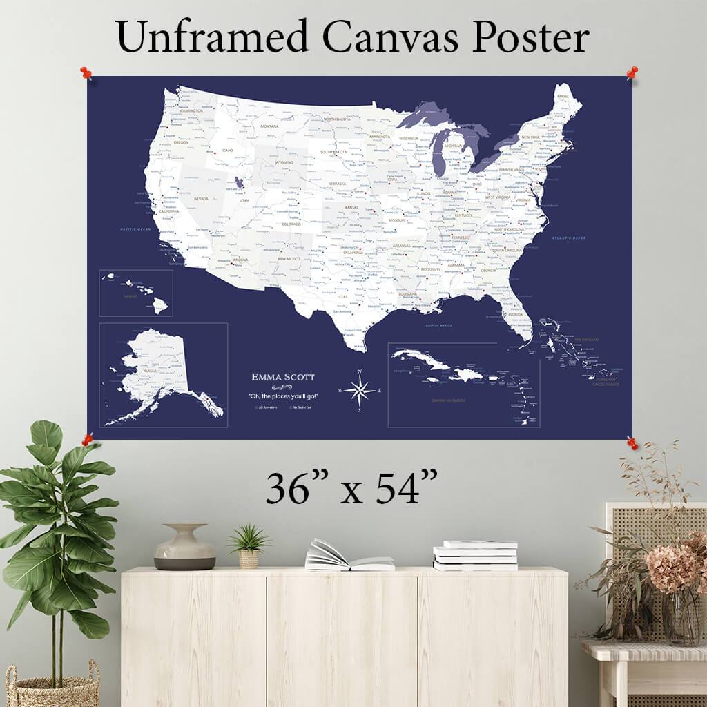 Navy Explorer USA Canvas Poster 36 x 54