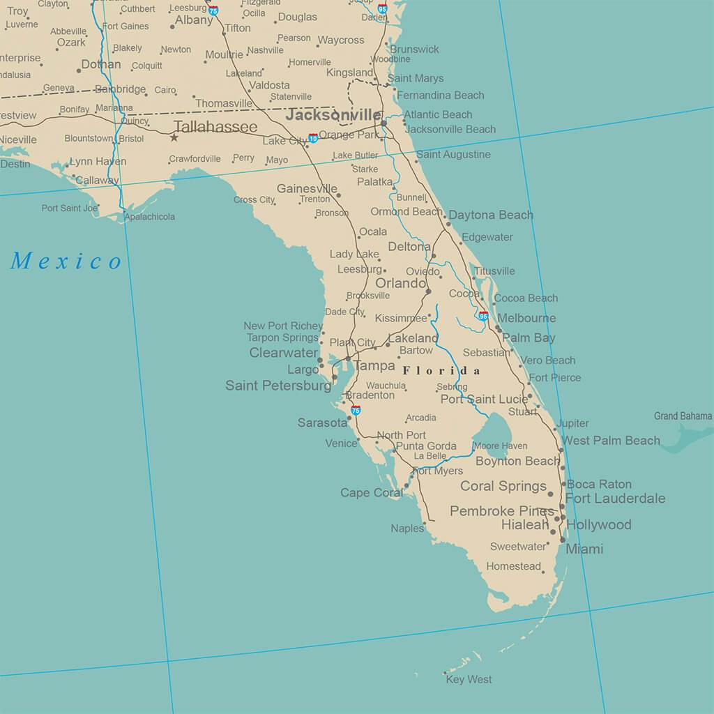 Closeup of Florida