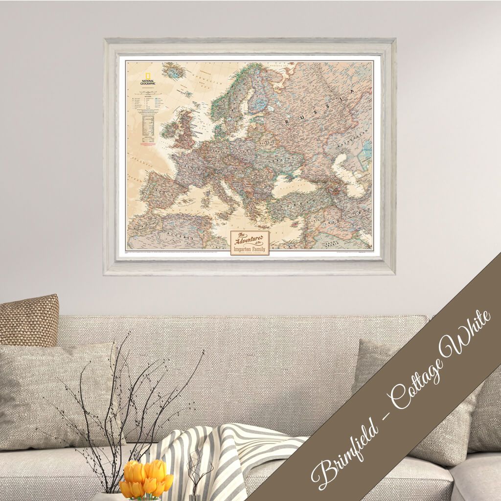Canvas - Executive Europe Travel Map with Pins