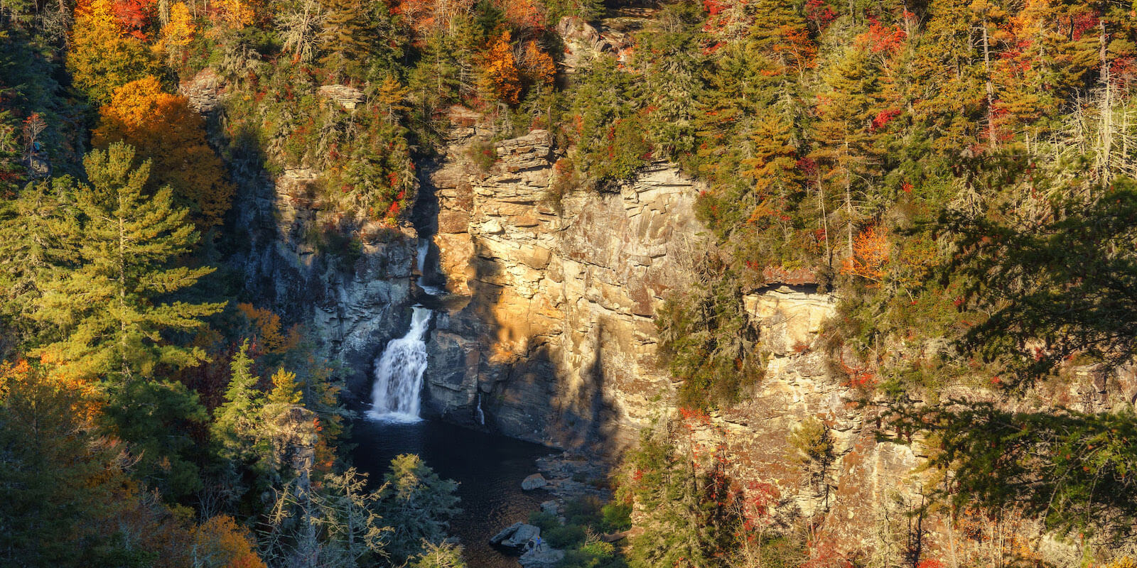 Linville Falls at Autumn from Erwin's View