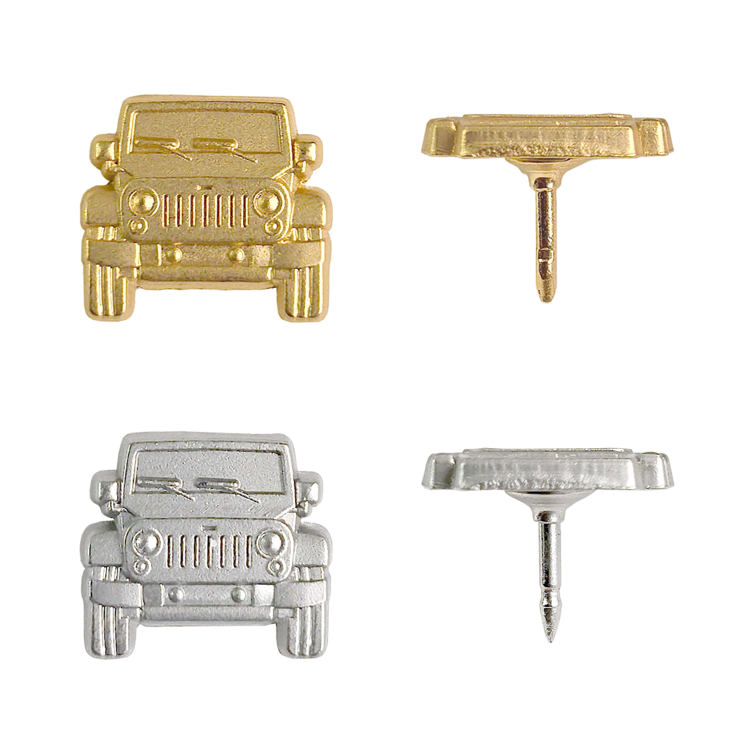 Jeep Push Pins - Silver & Gold Jeep Pins