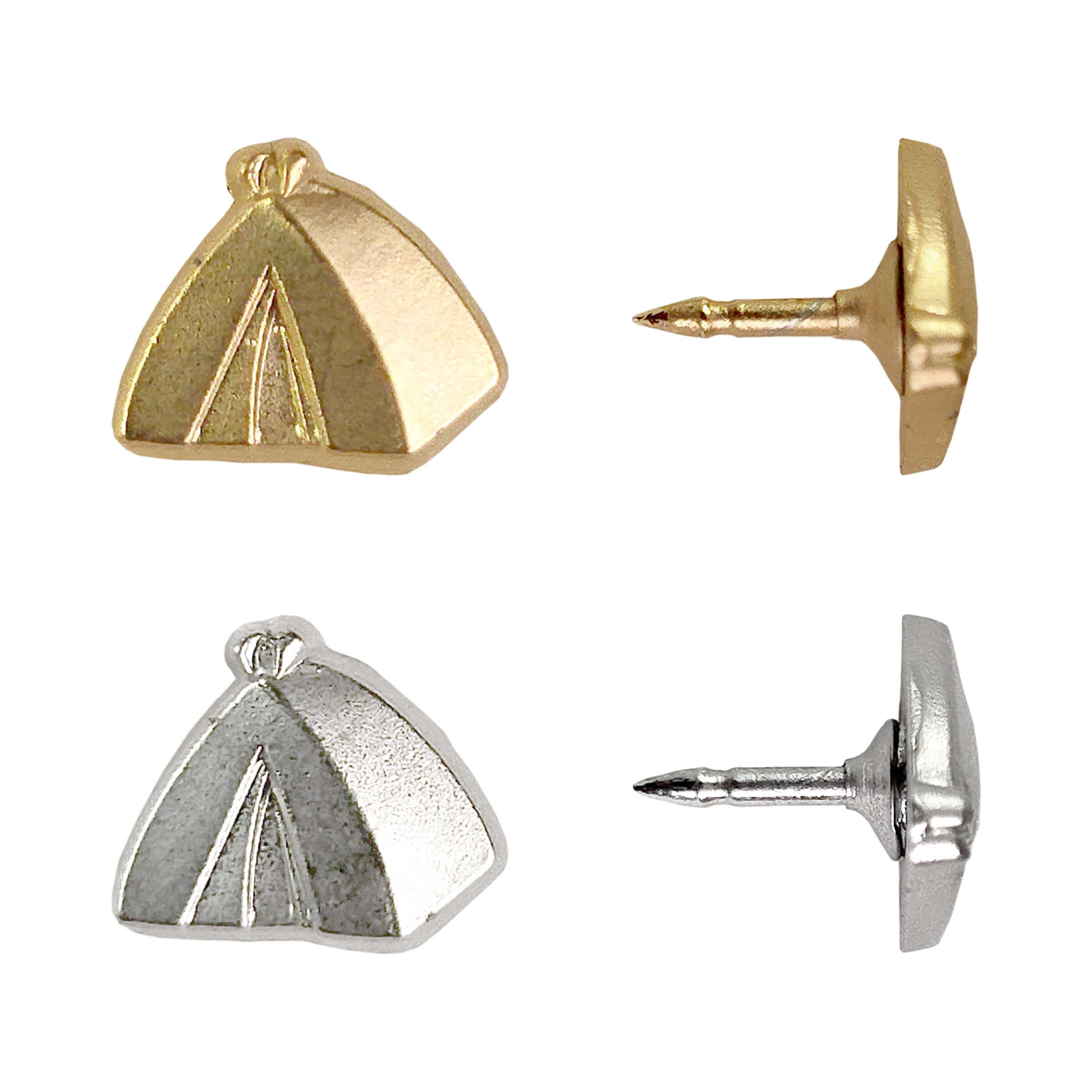 Tent Push Pins - Silver & Gold Camping Tent Pins