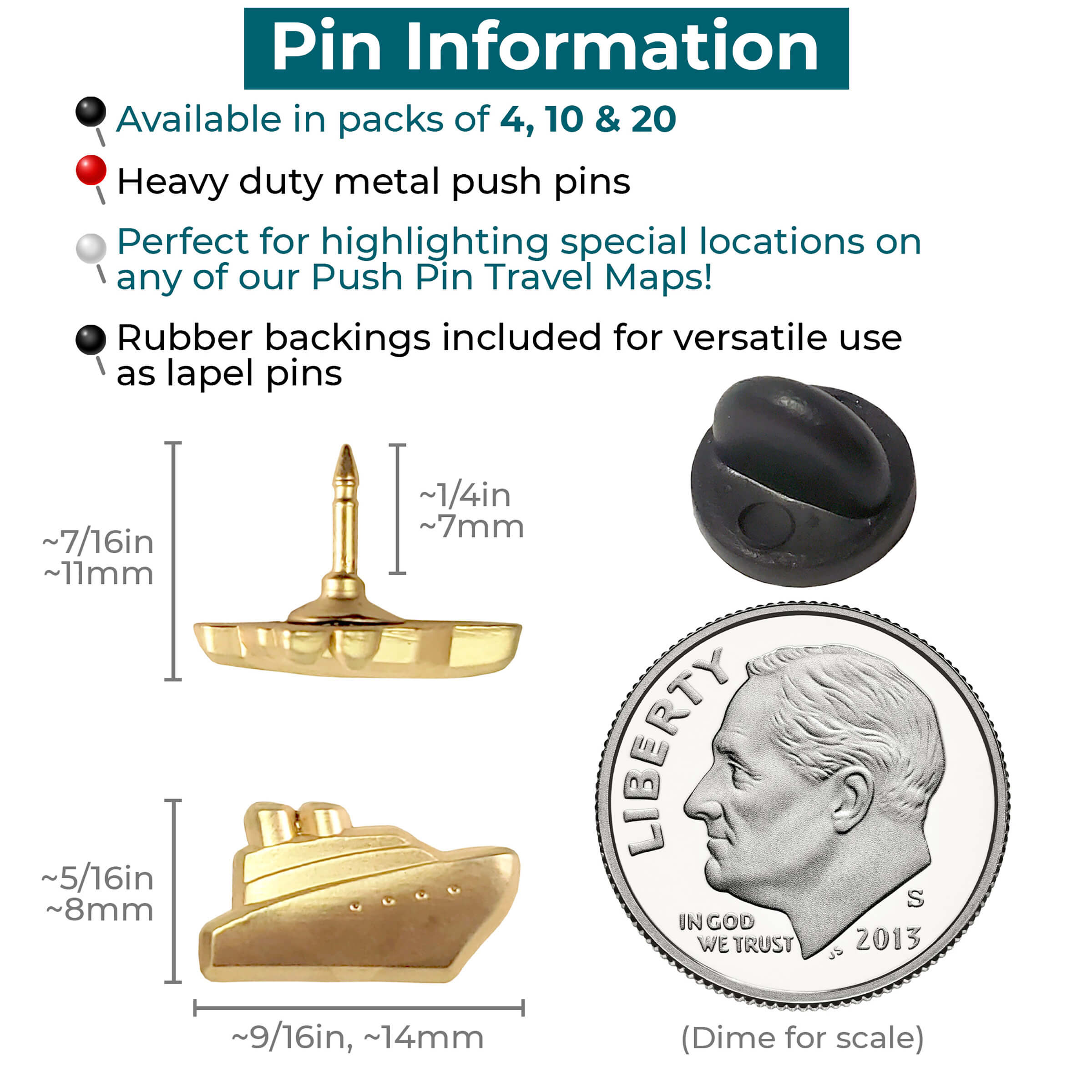 Cruise Ship Push Pins Info