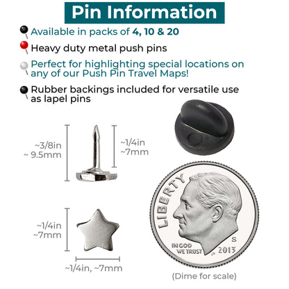 Mini Star Push Pins Info