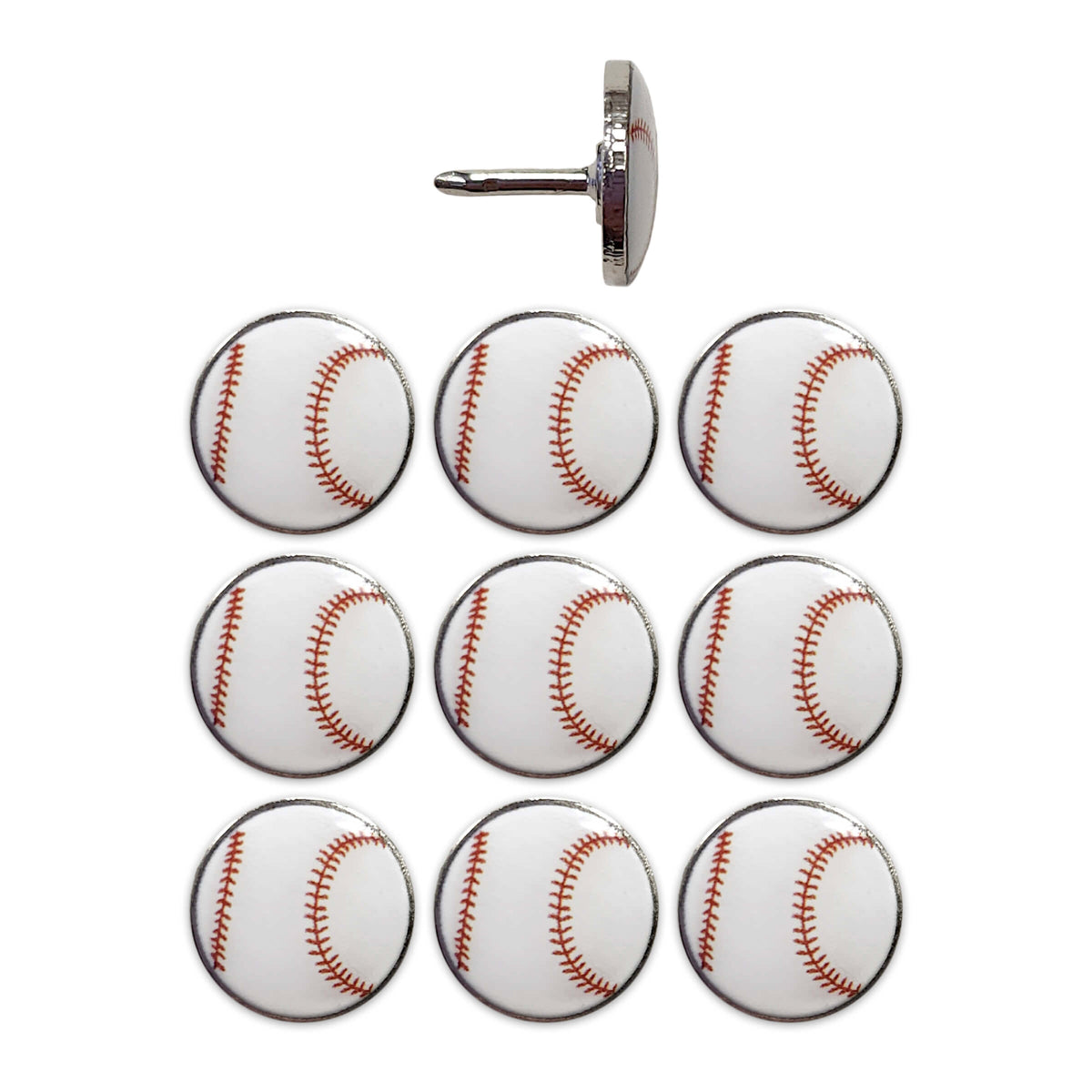 Set of 10 Baseball Push Pins