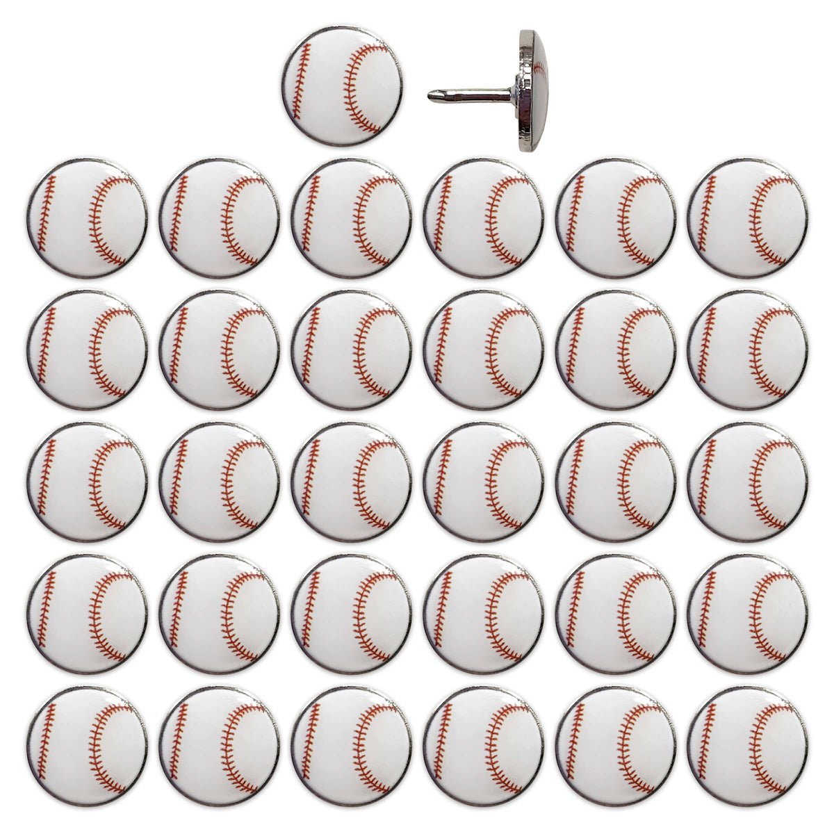 Set of 32 Baseball Push Pins