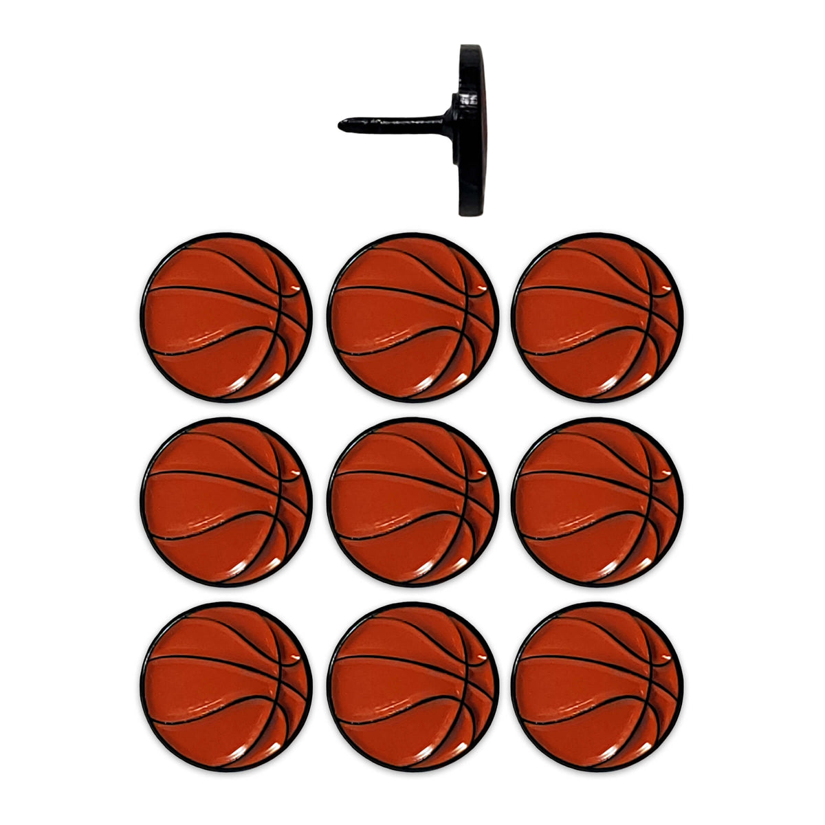 Set of 10 Basketball Push Pins