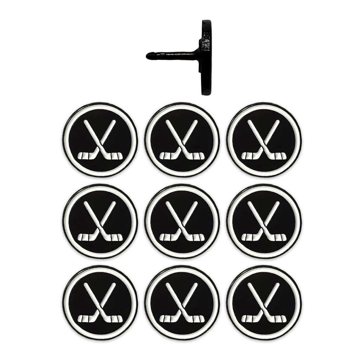 Hockey Puck Sports Pins - Set of 10