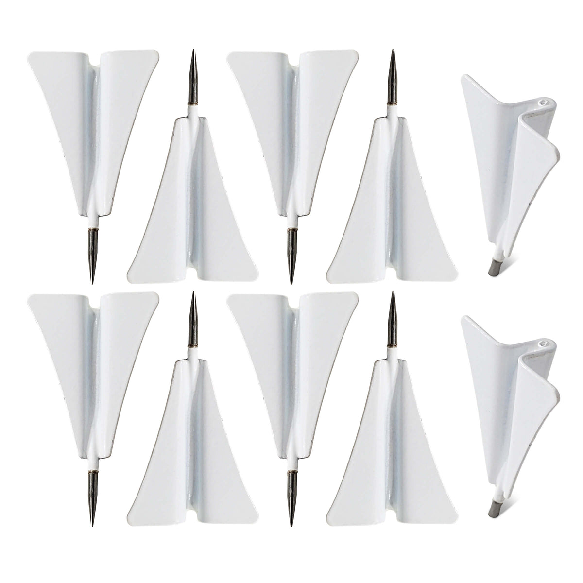 White Metal Paper Plane Push Pins - Set of 10