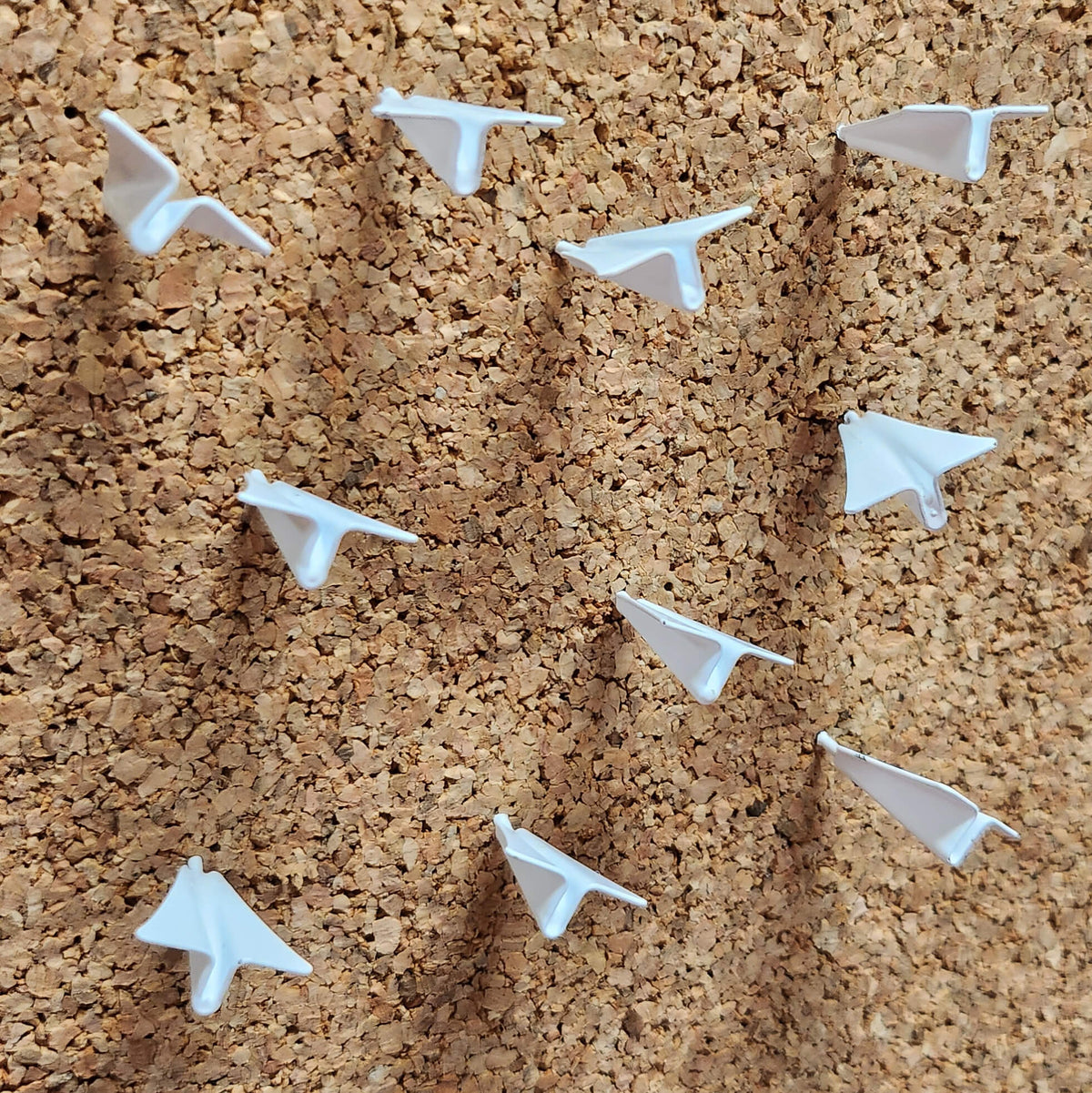 Metal Paper Plane Push Pins - Set of 10