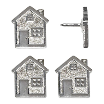 Big House Push Pins - Silver set of 4