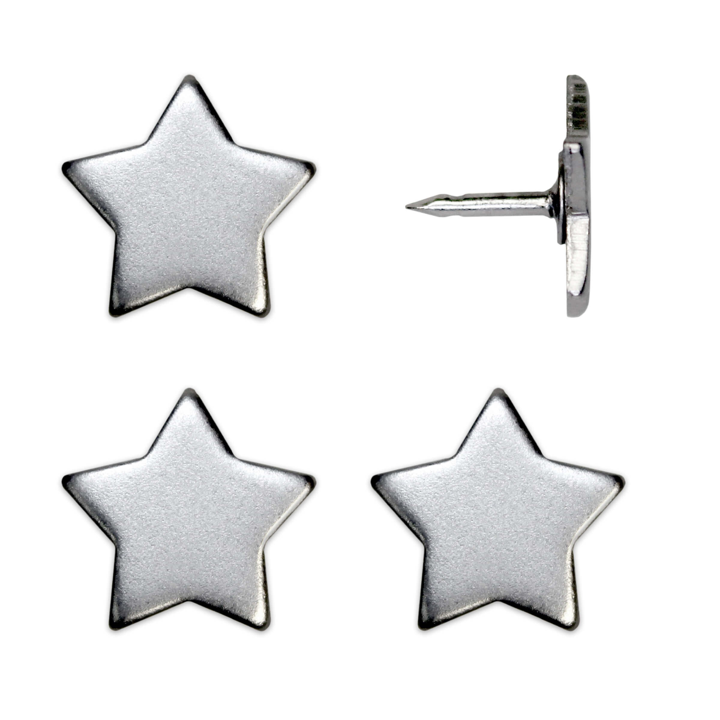 Big Star Push Pins - Silver set of 4