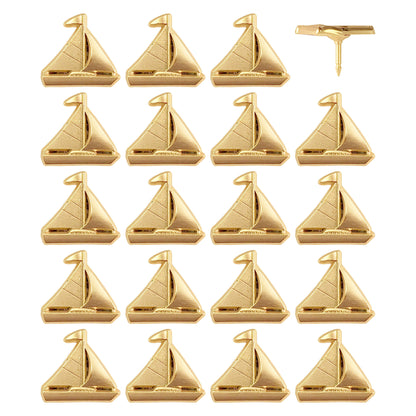 Gold Sailboat Map Pins - Set of 20