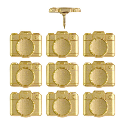 Camera Push Pins - Gold & Silver Metal Camera Pins