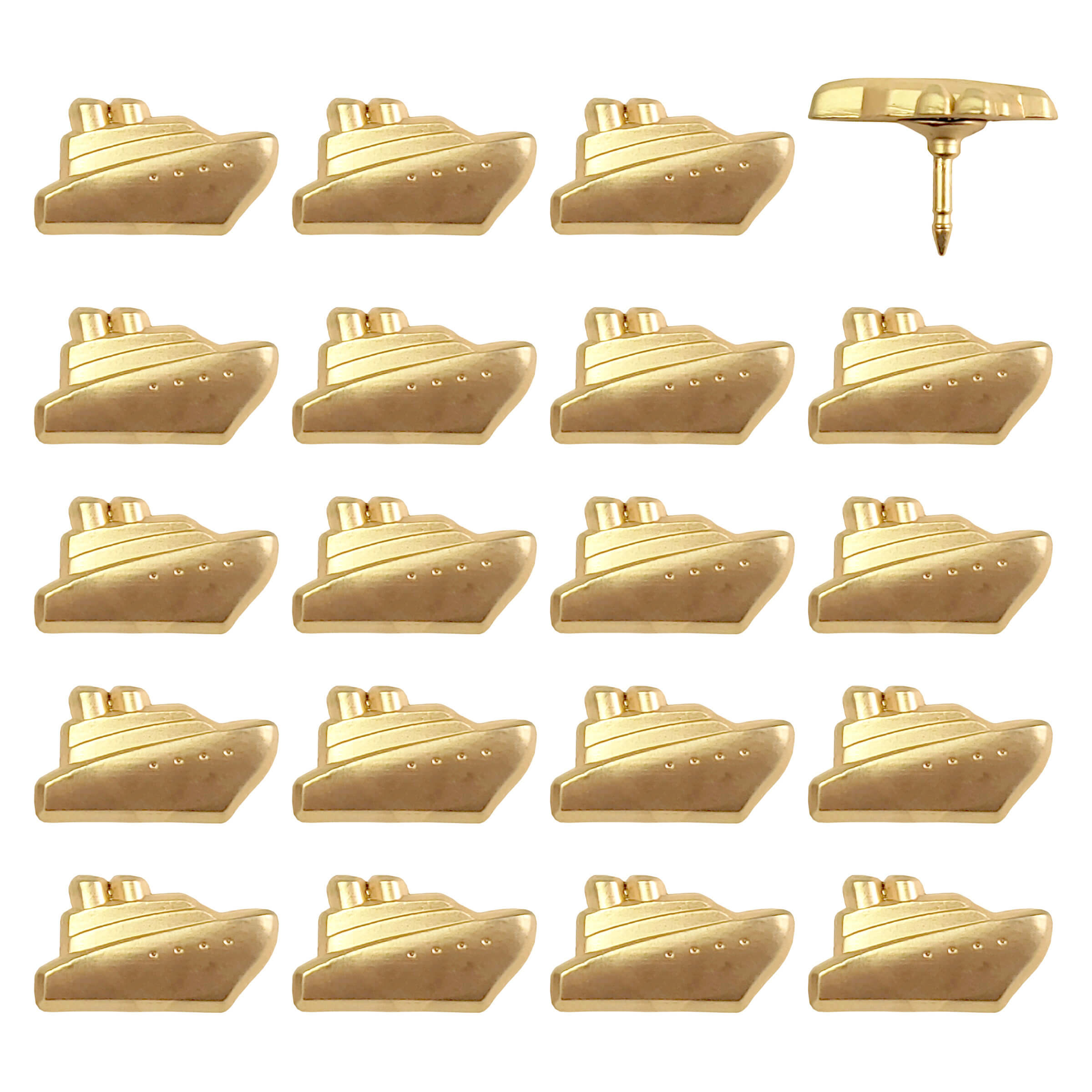 Gold Cruise Ship Push Pins - Set of 20