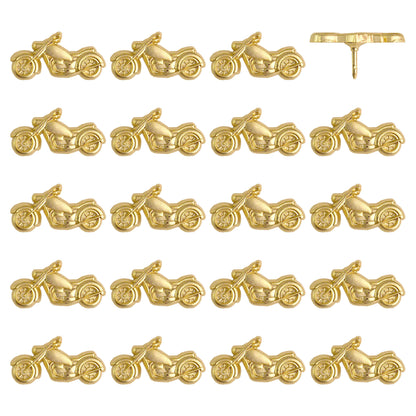 Motorcycle Push Pins - Silver & Gold Metal Motorcycle Pins