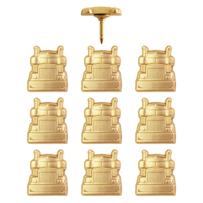 Semi-Truck Push Pins - Gold & Silver Metal Semi-Truck Pins