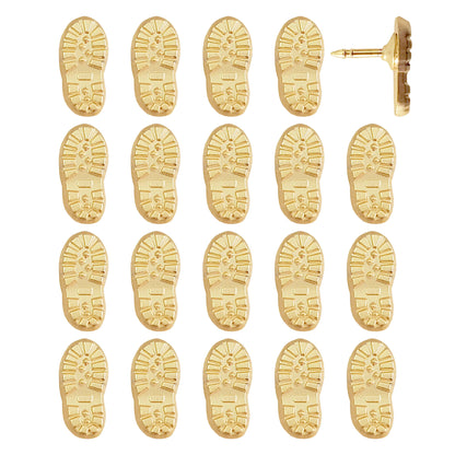 Gold Hiking Boot Print Push Pins - Set of 20