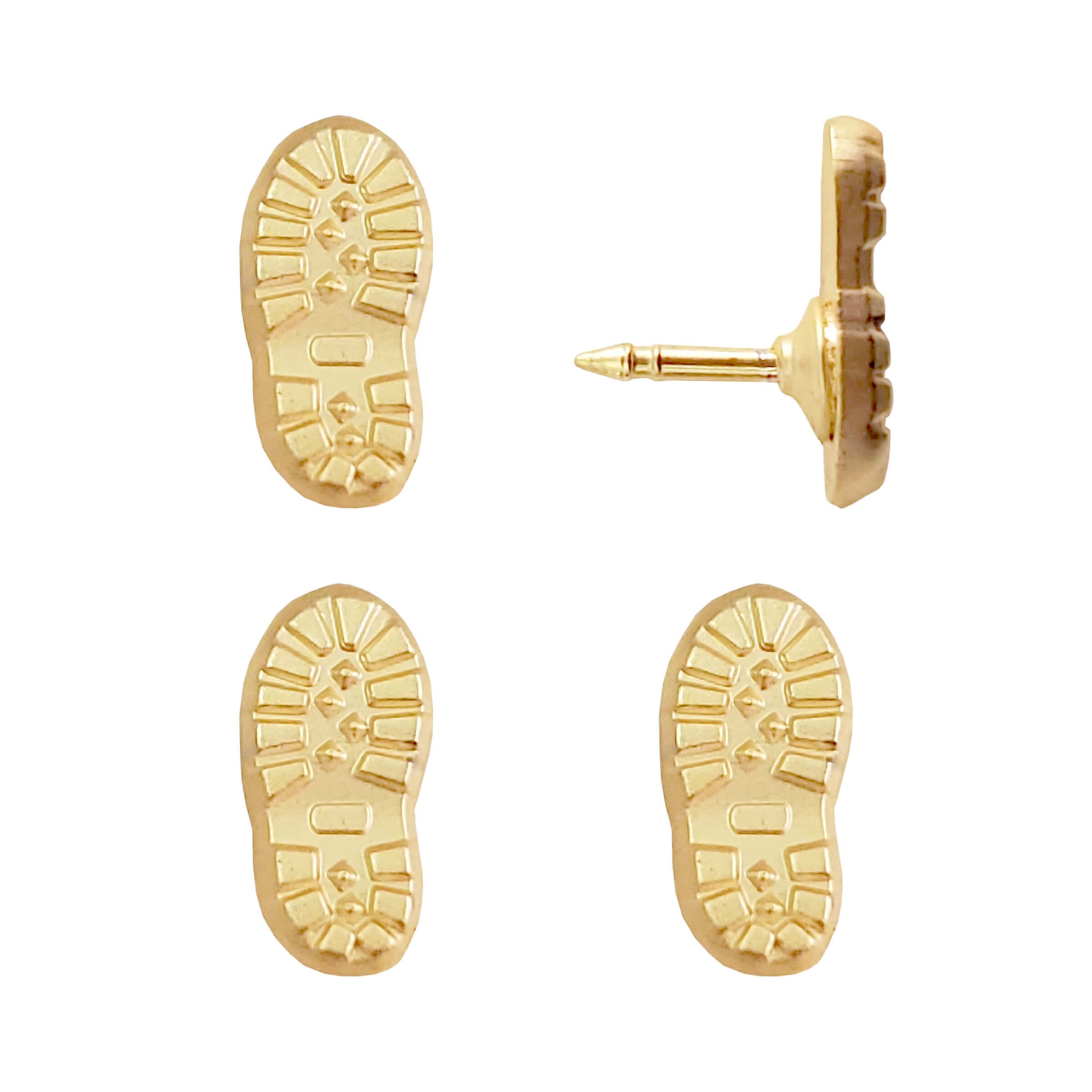 Gold Hiking Boot Print Push Pins - Set of 4