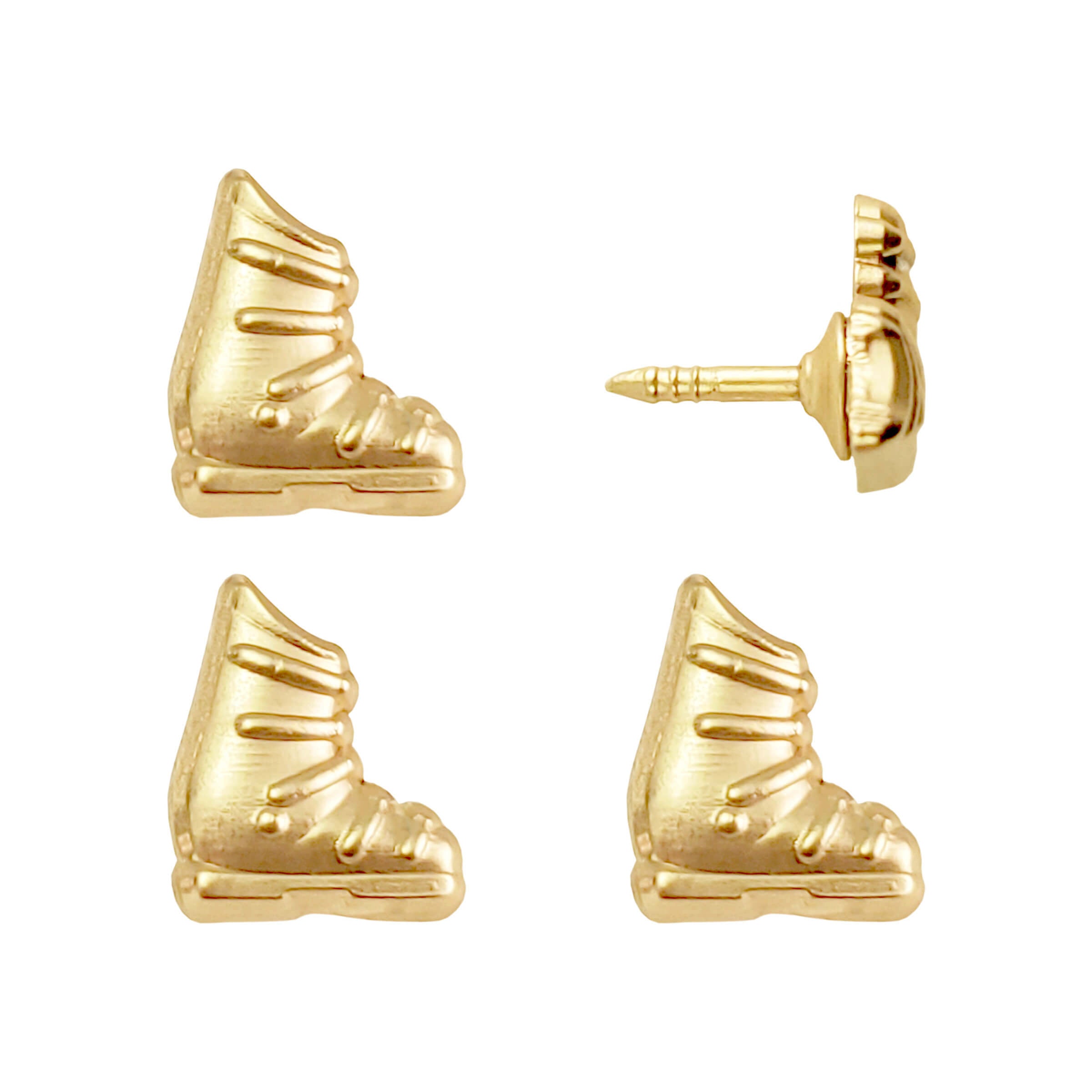 Gold Ski Boot Push Pins - Set of 4 Ski Boot Map Pins