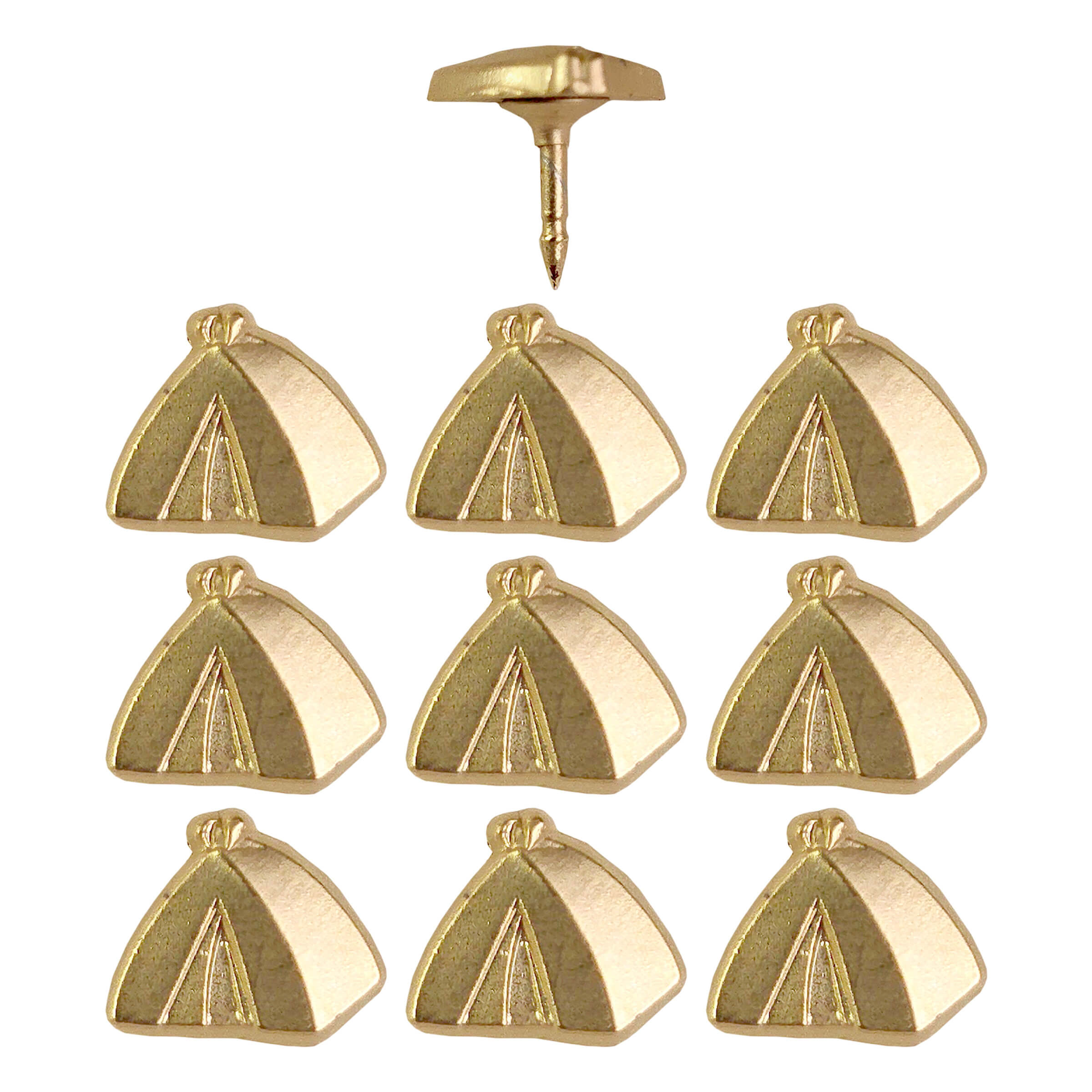 Gold Tent Push Pins - Set of 10