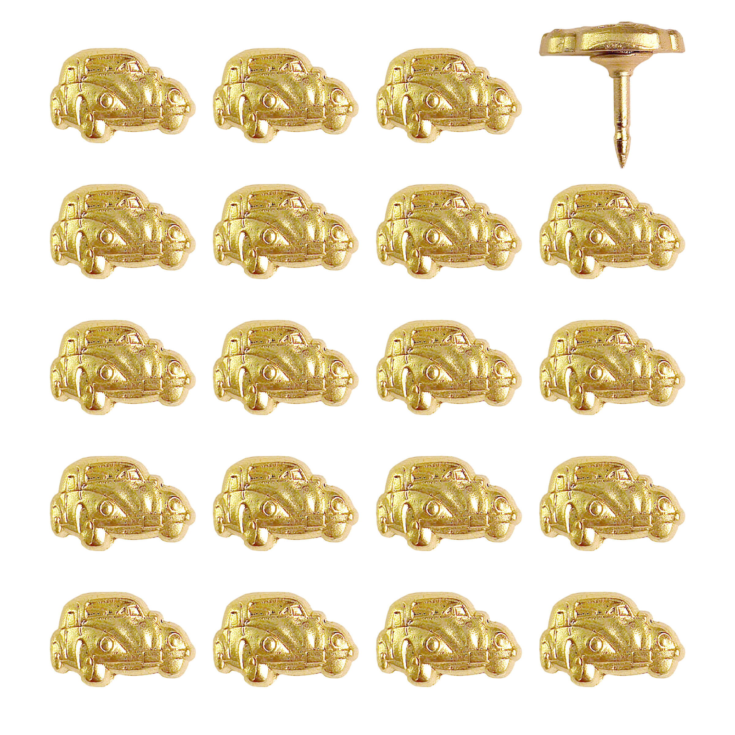 VW Bug Push Pins - Silver & Gold Volkswagen Bug Pins