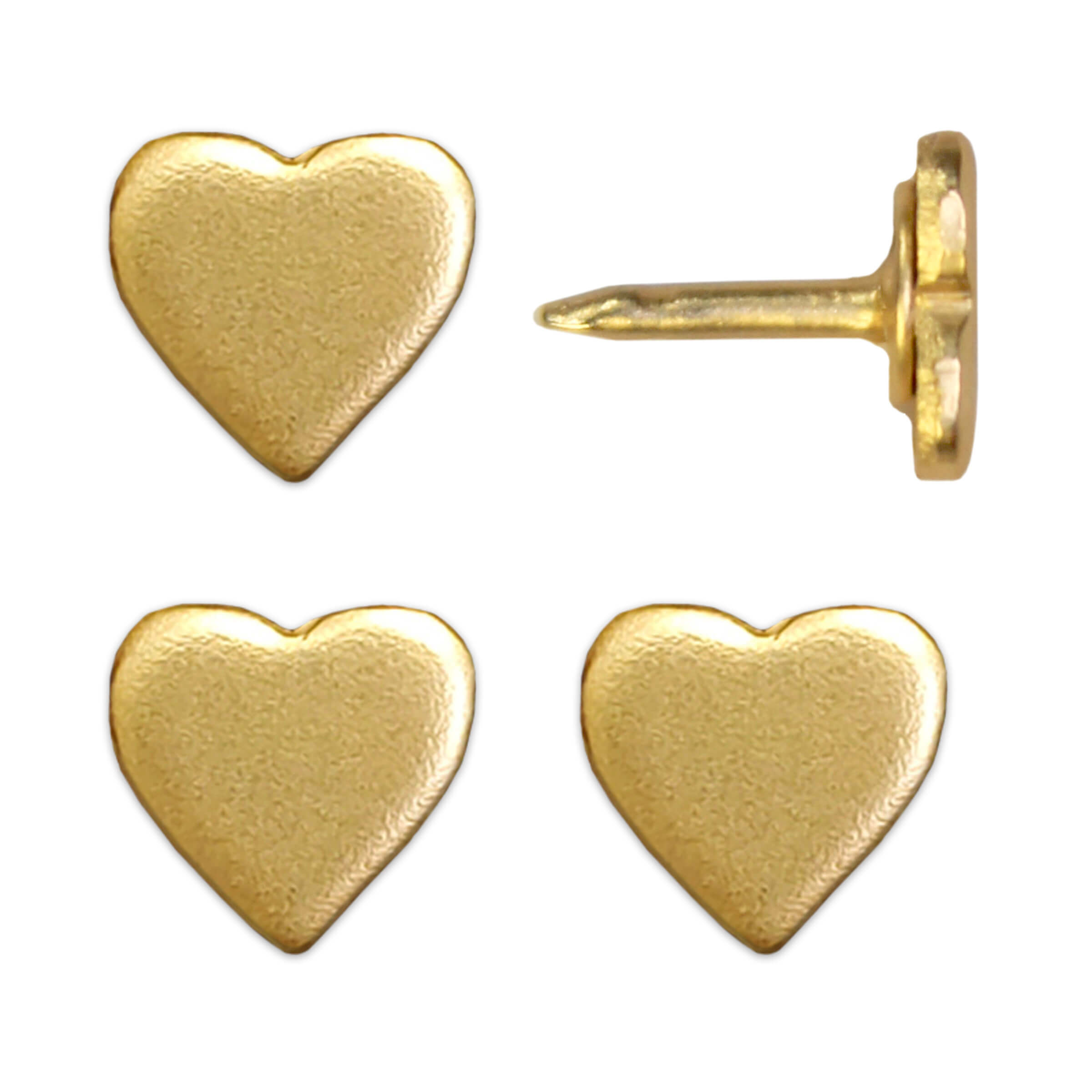 Mini Heart Push Pins - Red, Silver & Gold Mini Heart Shaped Pins