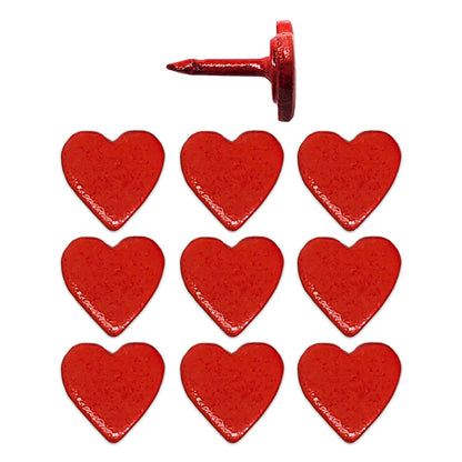 Mini Heart Push Pins - Red, Silver & Gold Mini Heart Shaped Pins