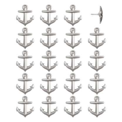 Silver Anchor Pins - set of 20