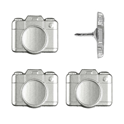 Camera Push Pins - Gold & Silver Metal Camera Pins