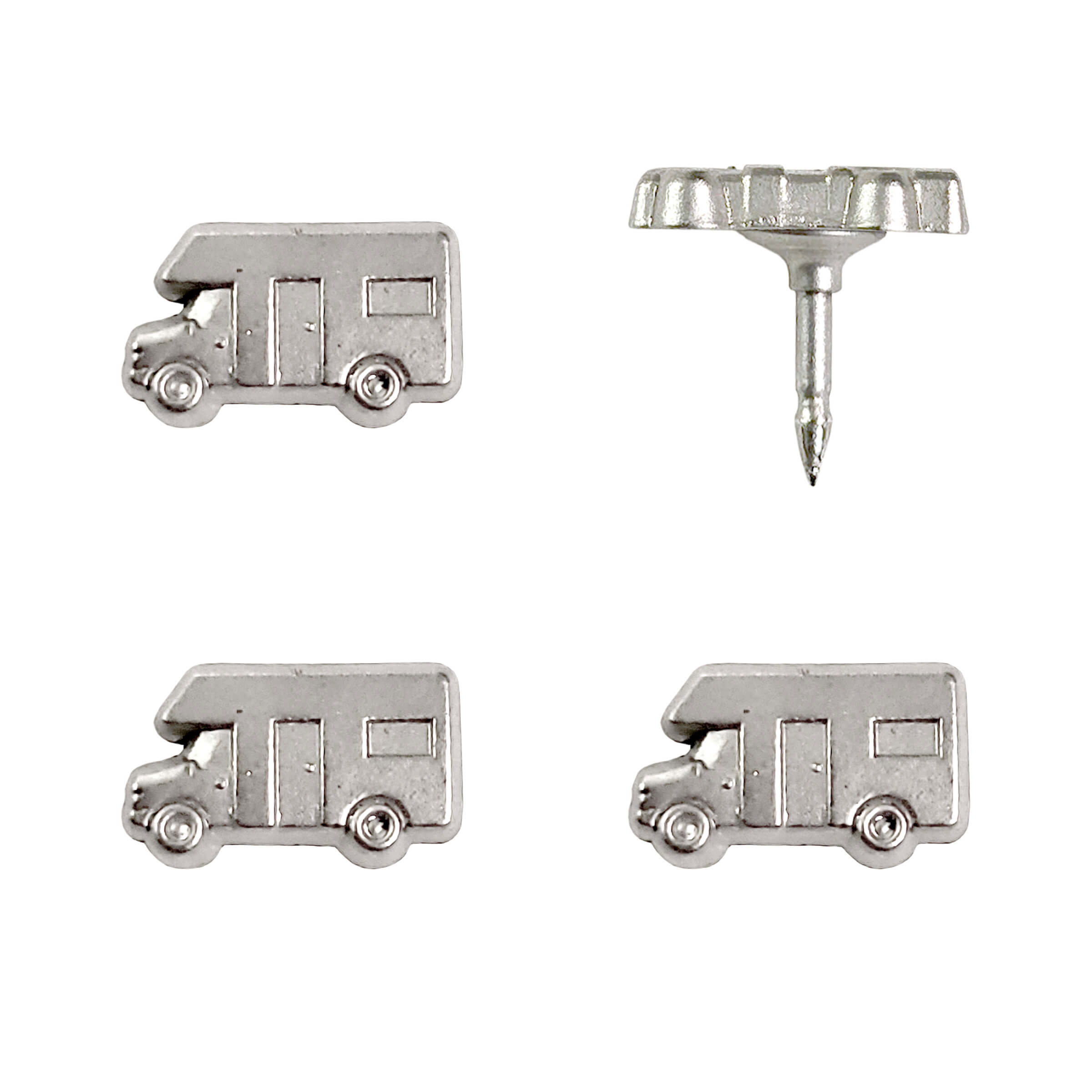 Silver Motorhome Push Pins - Set of 4