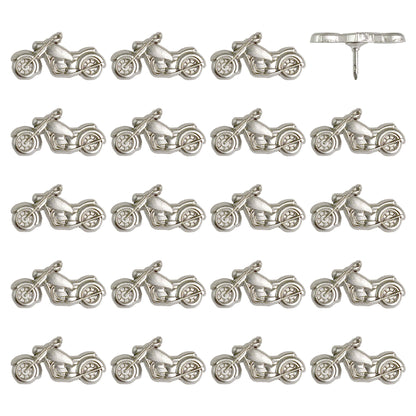 Motorcycle Push Pins - Silver & Gold Metal Motorcycle Pins